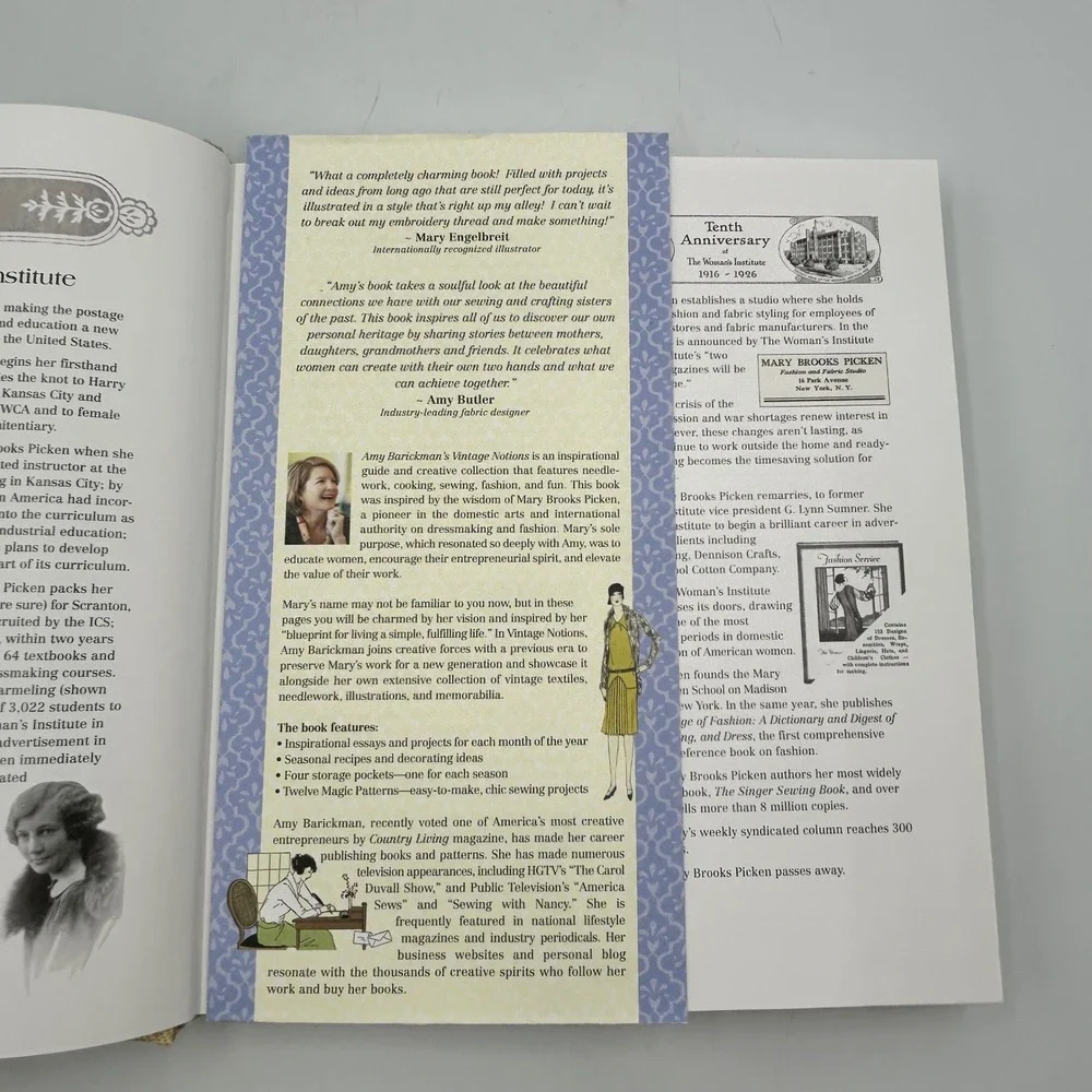 Amy Barickman Vintage Notions Book Sewing Guide EUC‎ Hardcover